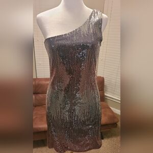 One Shoulder Sequin Women's Dress